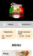How pizzausoudu.cz looks like on a mobile device such as an iPhone.