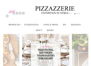 How pizzazzerie.com looks like on a tablet such as an iPad.