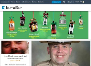 How pjstar.com looks like on a tablet such as an iPad.