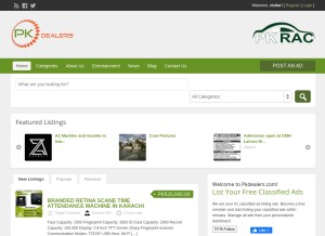 How pkdealers.com looks like on a tablet such as an iPad.