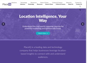 How placeiq.com looks like on a tablet such as an iPad.