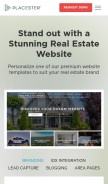 How placester.com looks like on a mobile device such as an iPhone.