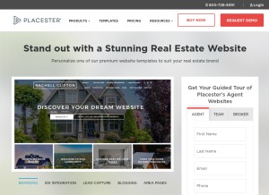 How placester.com looks like on a tablet such as an iPad.