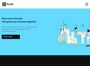 How plaid.com looks like on a tablet such as an iPad.
