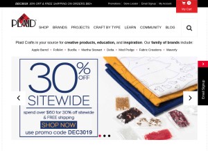 How plaidonline.com looks like on a tablet such as an iPad.