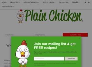 How plainchicken.com looks like on a tablet such as an iPad.