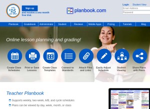 How planbook.com looks like on a tablet such as an iPad.