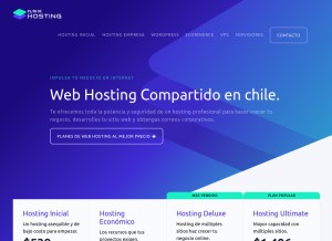 How plandehosting.cl looks like on a tablet such as an iPad.