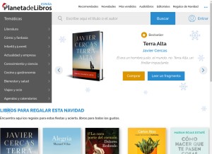 How planetadelibros.com looks like on a tablet such as an iPad.