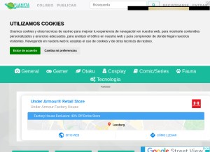 How planetaneperiano.com looks like on a tablet such as an iPad.
