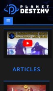How planetdestiny.com looks like on a mobile device such as an iPhone.