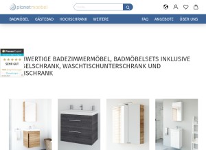 How planetmoebel.de looks like on a tablet such as an iPad.