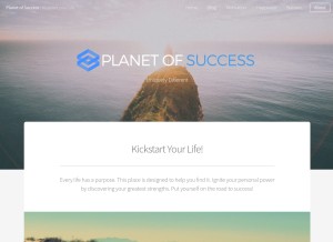 How planetofsuccess.com looks like on a tablet such as an iPad.