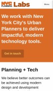 How planninglabs.nyc looks like on a mobile device such as an iPhone.