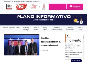 How planoinformativo.com looks like on a tablet such as an iPad.