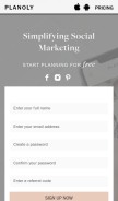 How planoly.com looks like on a mobile device such as an iPhone.