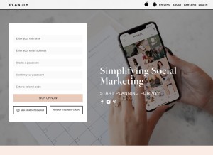 How planoly.com looks like on a tablet such as an iPad.
