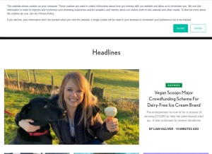 How plantbasednews.org looks like on a tablet such as an iPad.