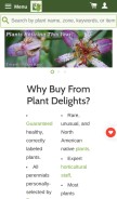 How plantdelights.com looks like on a mobile device such as an iPhone.