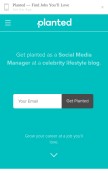 How planted.com looks like on a mobile device such as an iPhone.