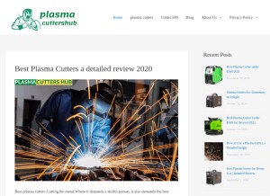 How plasmacuttershub.com looks like on a tablet such as an iPad.