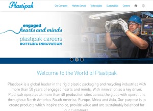 How plastipak.com looks like on a tablet such as an iPad.