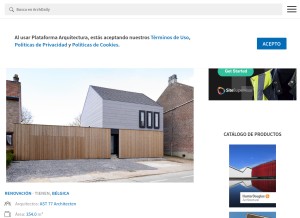 How plataformaarquitectura.cl looks like on a tablet such as an iPad.