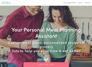 How platejoy.com looks like on a tablet such as an iPad.