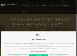 How platform161.com looks like on a tablet such as an iPad.