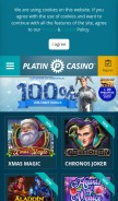How platincasino.com looks like on a mobile device such as an iPhone.