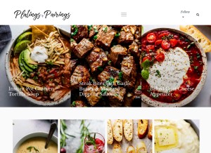 How platingsandpairings.com looks like on a tablet such as an iPad.