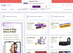 How play.pl looks like on a tablet such as an iPad.