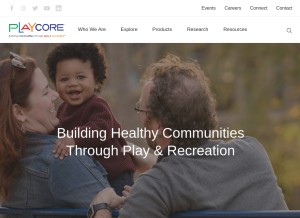 How playcore.com looks like on a tablet such as an iPad.