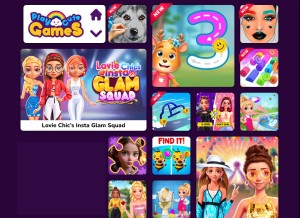 How playcutegames.com looks like on a tablet such as an iPad.