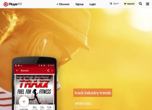 How player.fm looks like on a tablet such as an iPad.