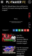 How playmakerfc.com looks like on a mobile device such as an iPhone.