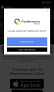 How playmemoriesonline.com looks like on a mobile device such as an iPhone.
