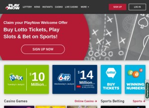 How playnow.com looks like on a tablet such as an iPad.