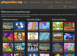 How playonline.top looks like on a tablet such as an iPad.