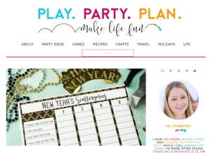 How playpartyplan.com looks like on a tablet such as an iPad.