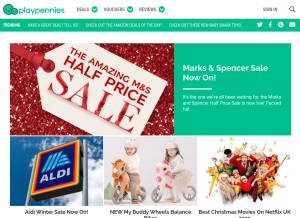 How playpennies.com looks like on a tablet such as an iPad.