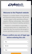 How playtech.com looks like on a mobile device such as an iPhone.