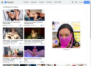 How playvids.com looks like on a tablet such as an iPad.