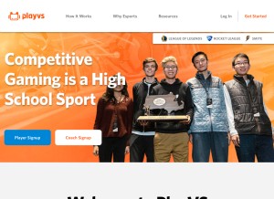 How playvs.com looks like on a tablet such as an iPad.