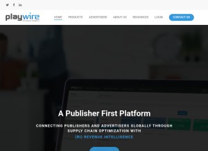 How playwire.com looks like on a tablet such as an iPad.