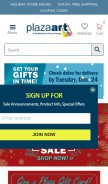 How plazaart.com looks like on a mobile device such as an iPhone.