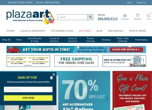 How plazaart.com looks like on a tablet such as an iPad.