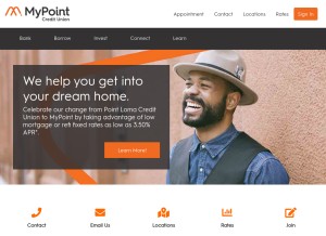 How plcu.com looks like on a tablet such as an iPad.
