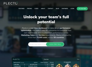 How plecto.com looks like on a tablet such as an iPad.