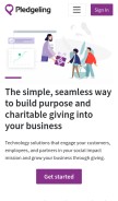 How pledgeling.com looks like on a mobile device such as an iPhone.